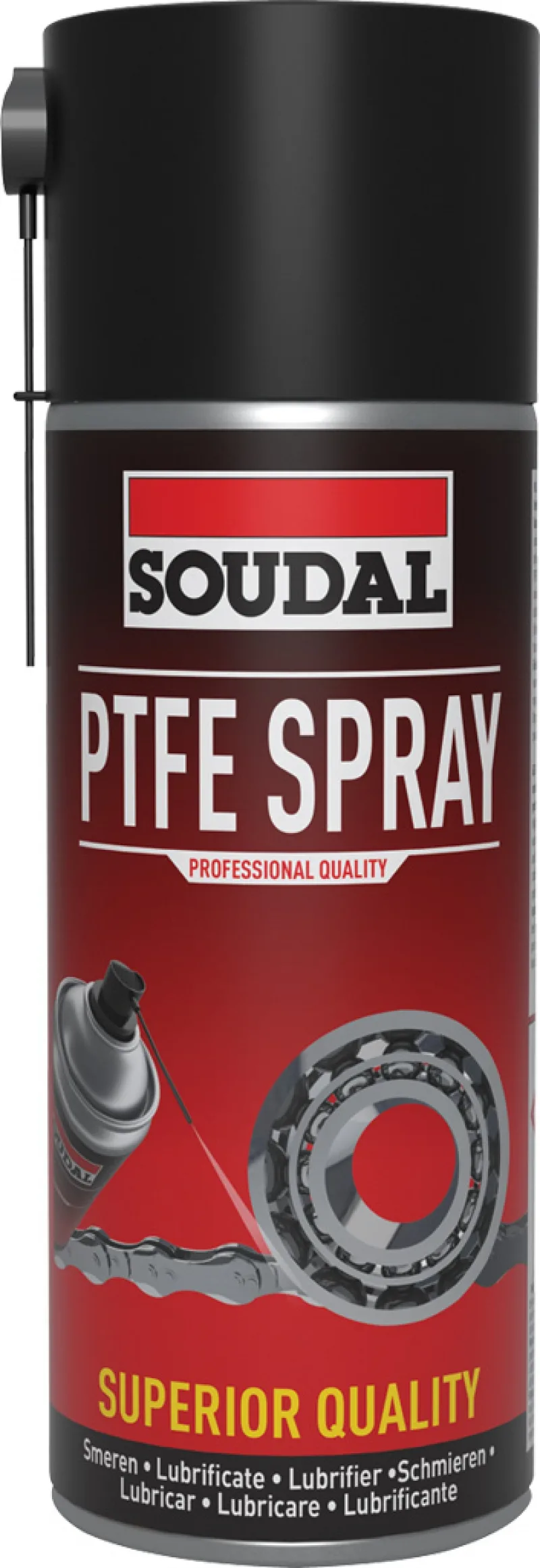 Упаковка: Тефлоновая смазка PTFE Spray, бело-жёлтый, баллон, 400 мл